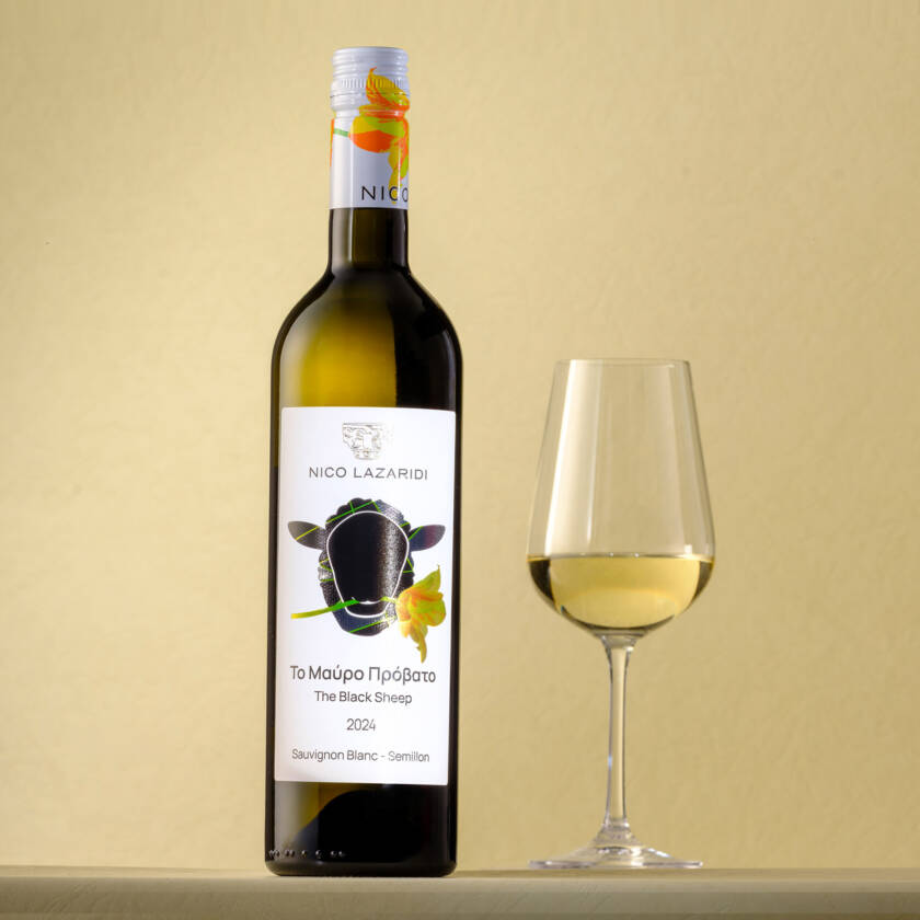 The Black Sheep White, Dry Greek White Wine, 60% Sauvignon Blanc - 40% Semillon by Nico Lazaridi Winery