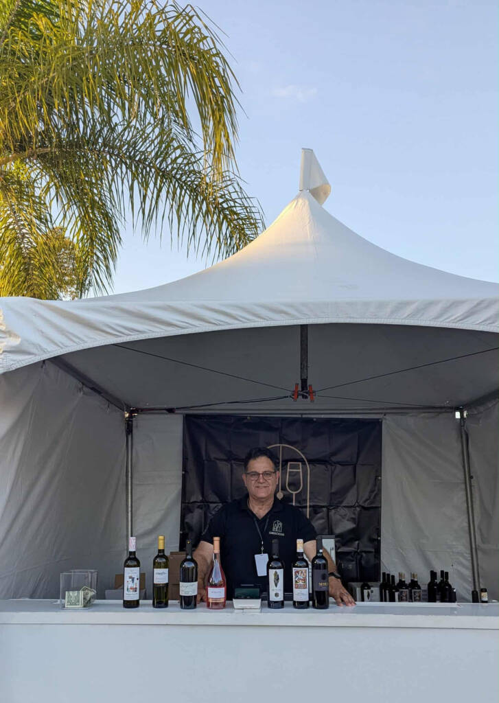 The Greecious booth at the LA Greek Fest hosted by Saint Sophia Cathedral in Los Angeles.