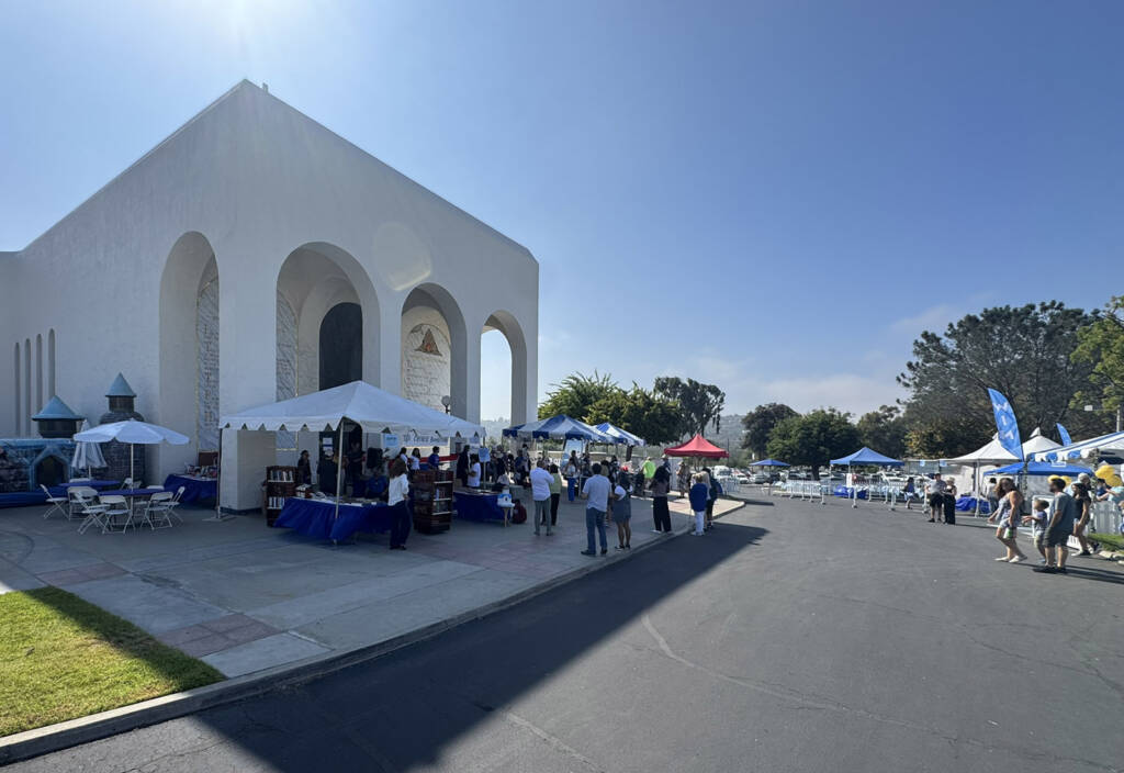 A partial view of the festival grounds at the Cardiff-by-the-Sea Greek Festival in San Diego.